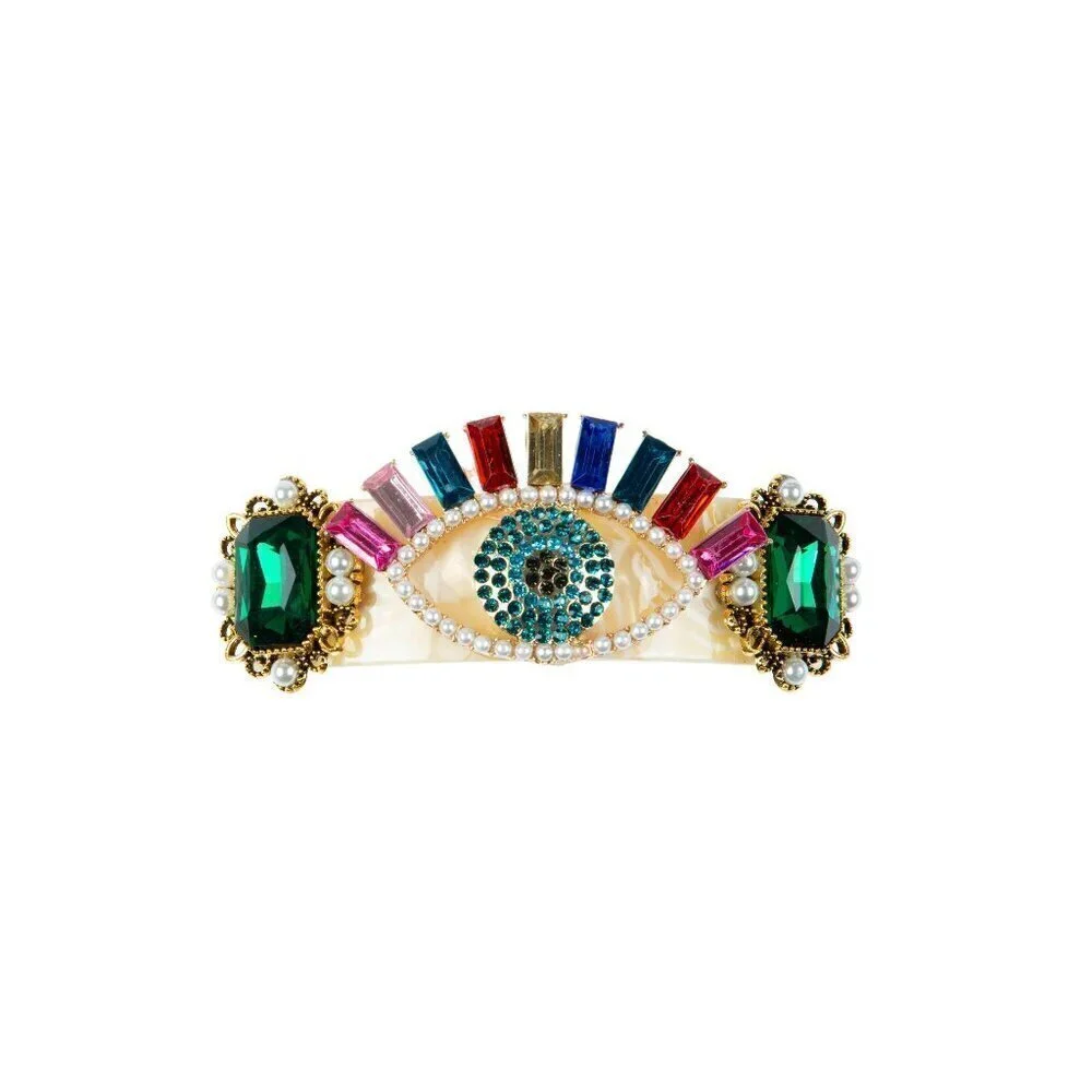 Evil Eye Rhinestone Hair French barrette